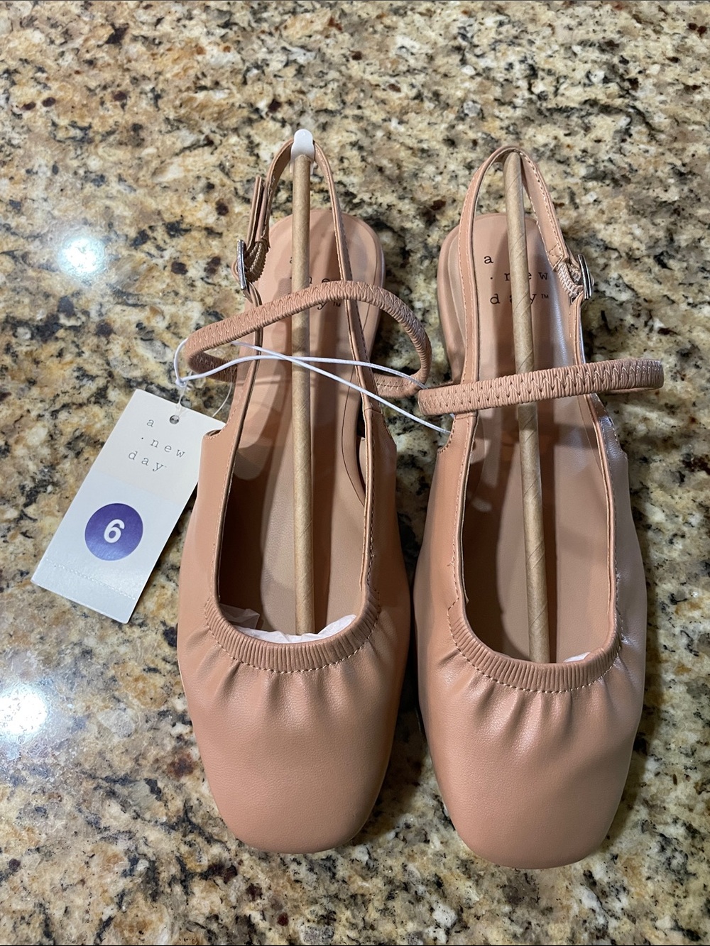 a new day Blush Nude Slingback Ballet Flats with Strap